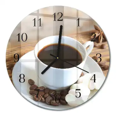 Relógio de vidro redondo Café