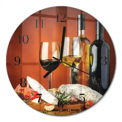 Relógio de vidro redondo Vinho