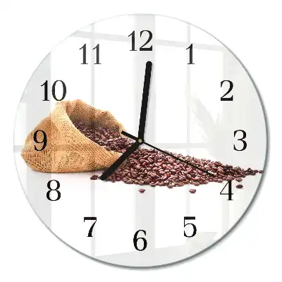 Relógio de vidro redondo Grãos de café
