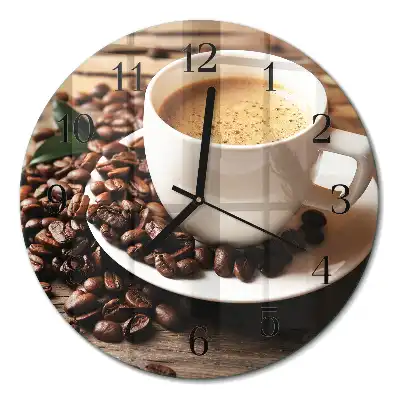 Relógio de vidro redondo Café