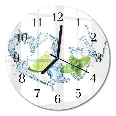 Relógio de vidro redondo Hortelã