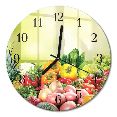 Relógio de cozinha redondo Vegetais