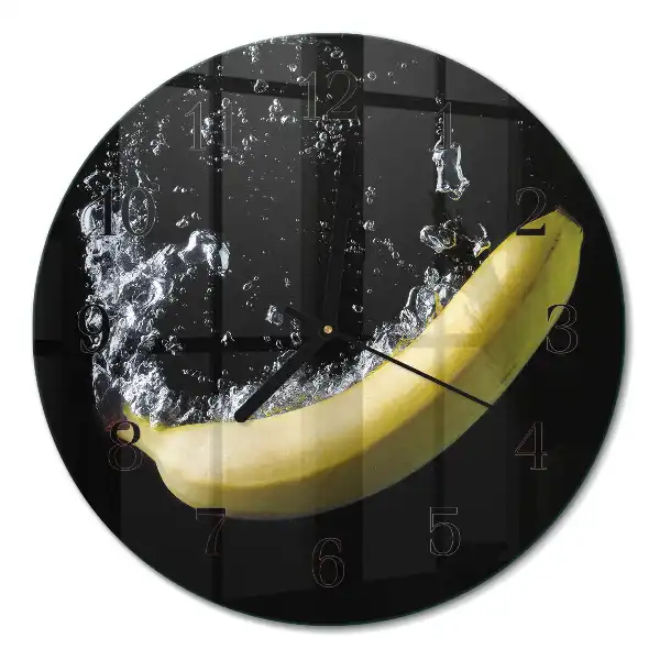 Relógio de vidro redondo Banana