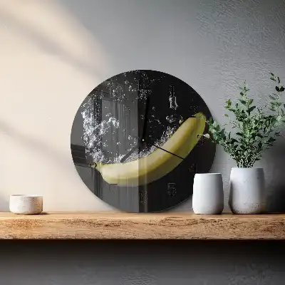 Relógio de vidro redondo Banana