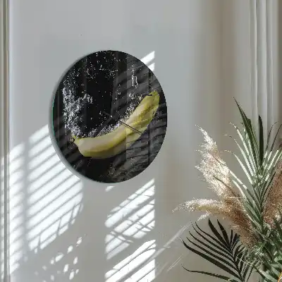 Relógio de vidro redondo Banana