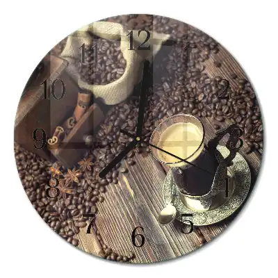 Relógio de vidro redondo Café