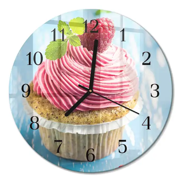 Relógio de cozinha redondo Muffin de framboesa
