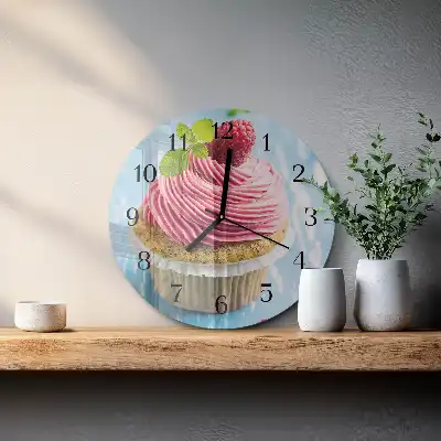 Relógio de cozinha redondo Muffin de framboesa