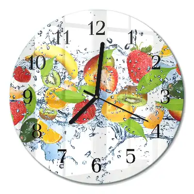 Relógio de vidro redondo Água de frutas