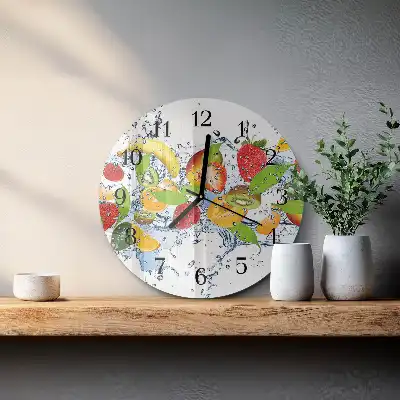 Relógio de vidro redondo Água de frutas