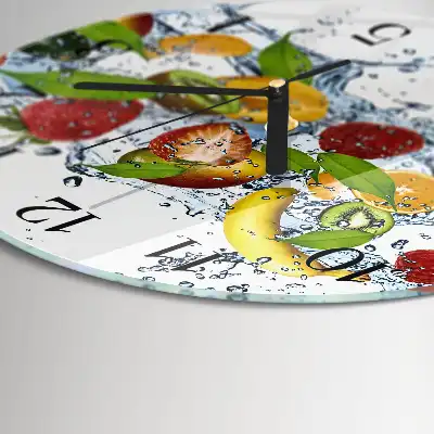 Relógio de vidro redondo Água de frutas