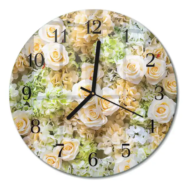 Relógio de cozinha redondo Flores elegantes