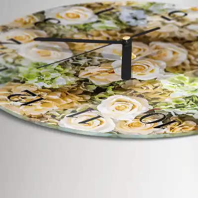 Relógio de cozinha redondo Flores elegantes