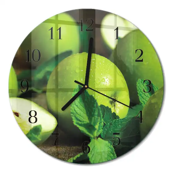 Relógio de cozinha redondo Maçãs verdes