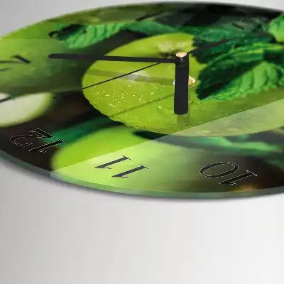 Relógio de cozinha redondo Maçãs verdes