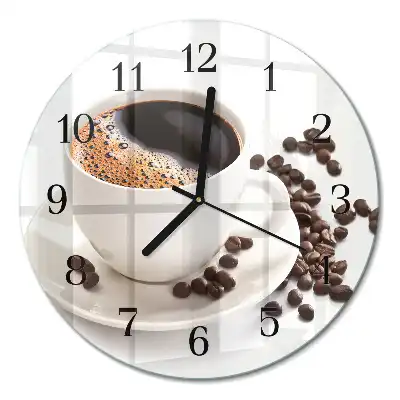 Relógio de parede redondo Uma xícara de café