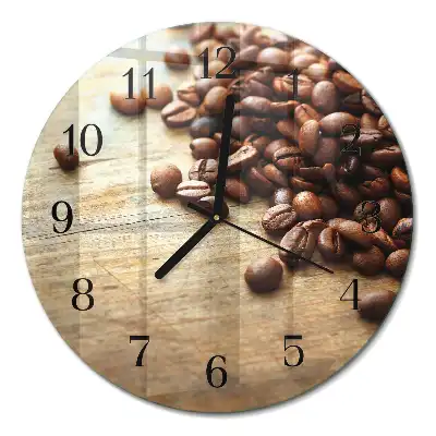 Relógio de vidro redondo Grãos de café