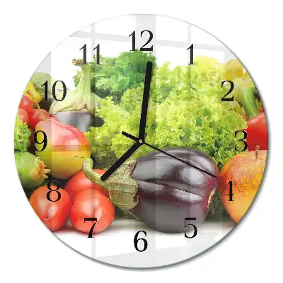 Relógio de vidro redondo Vegetais