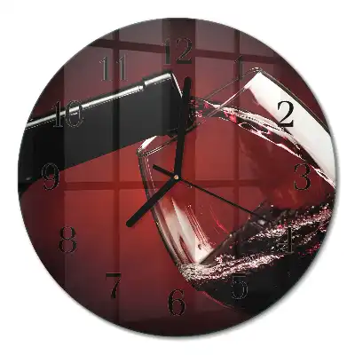 Relógio de cozinha redondo Um copo de vinho