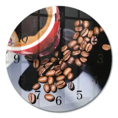 Relógio de cozinha redondo Uma xícara de café