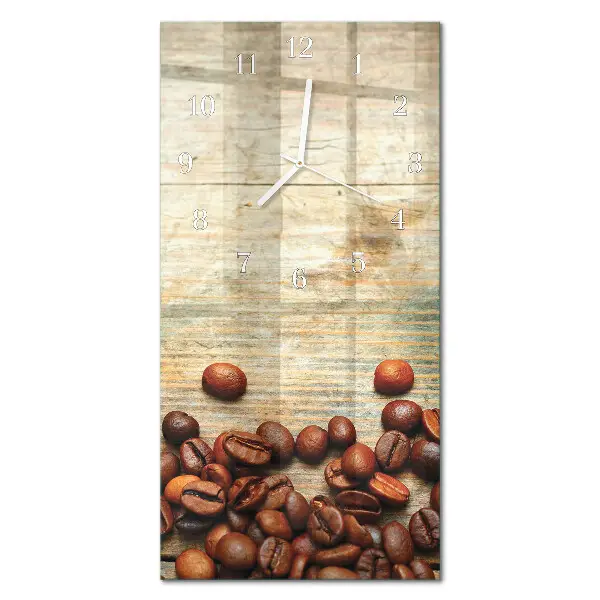 Relógio de parede retangular Madeira com grãos de café