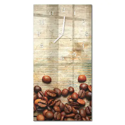 Relógio de parede retangular Madeira com grãos de café