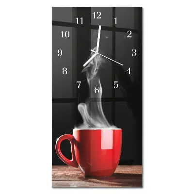 Relógio de parede retangular Uma xícara de café