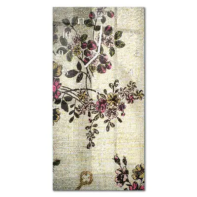 Relógio de parede retangular Estampa floral