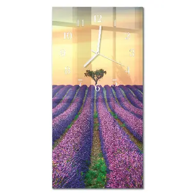 Relógio de parede retangular Campo de lavanda