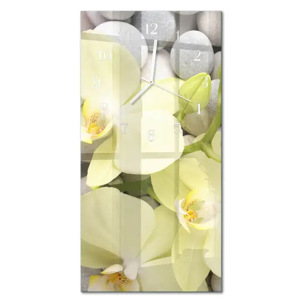 Relógio de parede retangular Pedras de orquídea