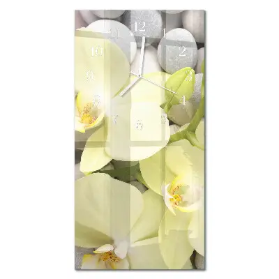 Relógio de parede retangular Pedras de orquídea