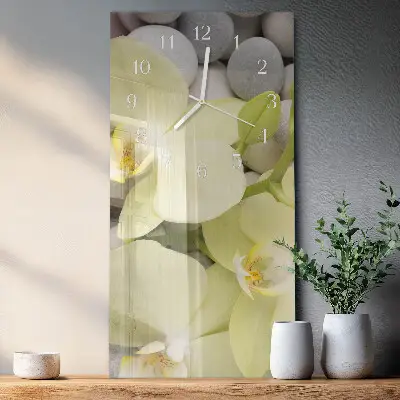 Relógio de parede retangular Pedras de orquídea