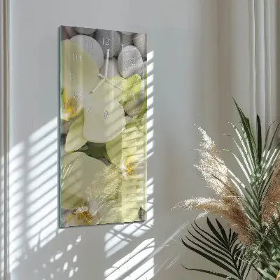 Relógio de parede retangular Pedras de orquídea