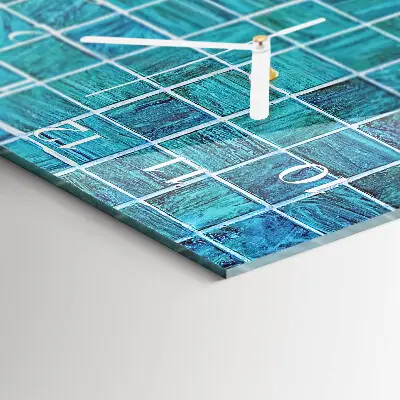Relógio vertical Azulejos azuis