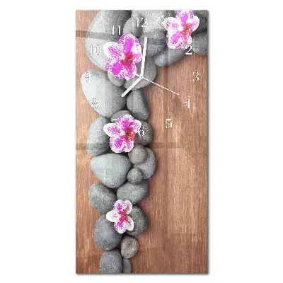 Relógio vertical Pedras de orquídea
