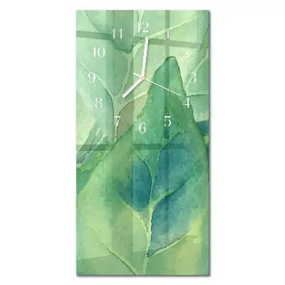 Relógio vertical Folhas