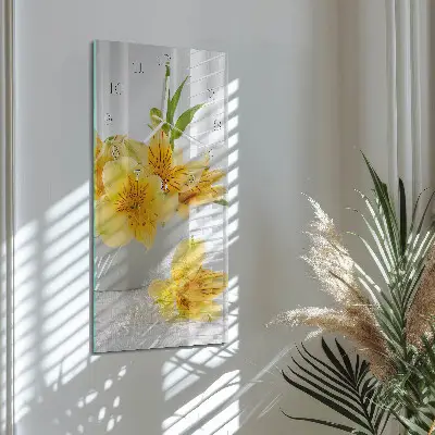 Relógio vertical Flores amarelas