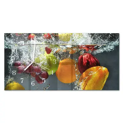 Relógio de vidro retangular Fruta única