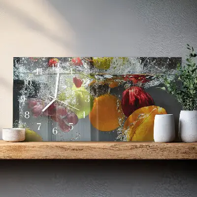 Relógio de vidro retangular Fruta única