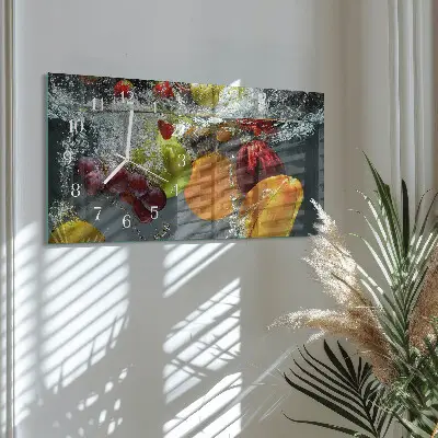 Relógio de vidro retangular Fruta única