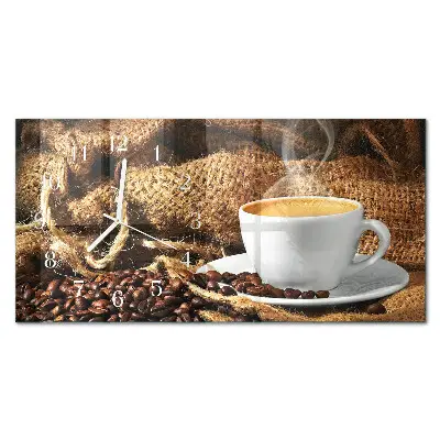 Relógio horizontal Grãos de café