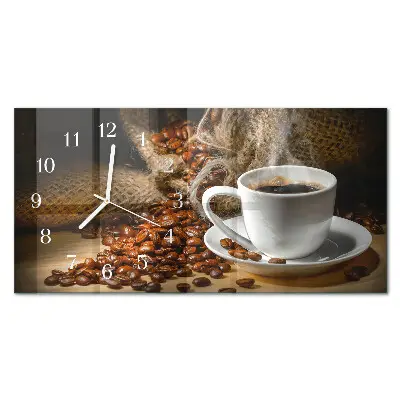Relógio de vidro retangular infusão de café