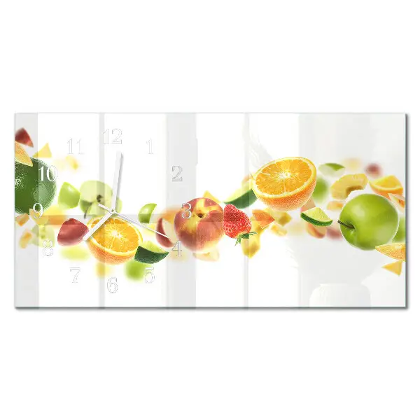 Relógio de vidro retangular Mix de frutas