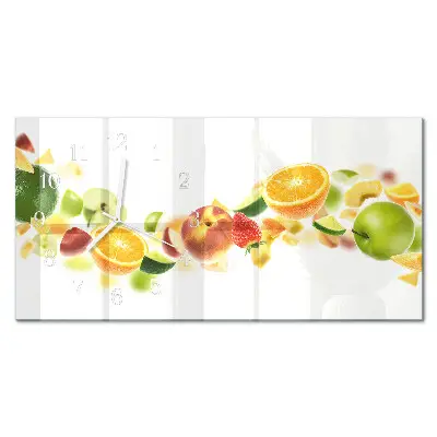 Relógio de vidro retangular Mix de frutas