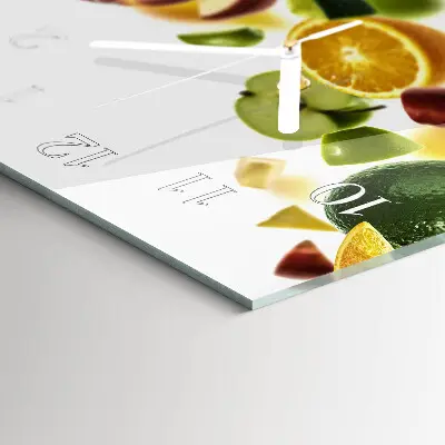 Relógio de vidro retangular Mix de frutas