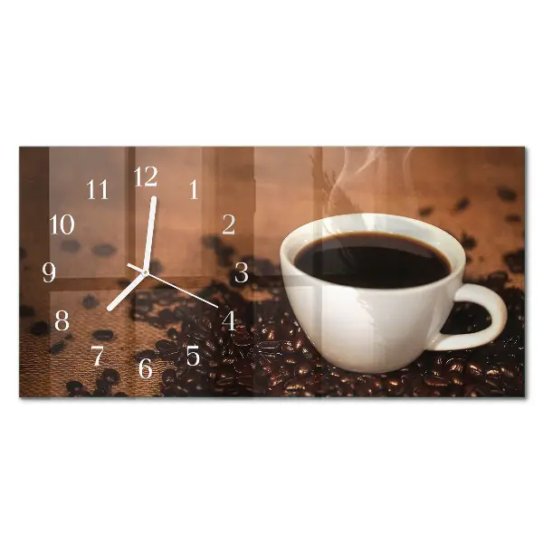 Relógio horizontal infusão de café quente