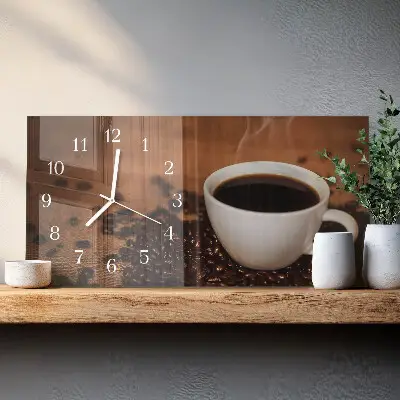 Relógio horizontal infusão de café quente
