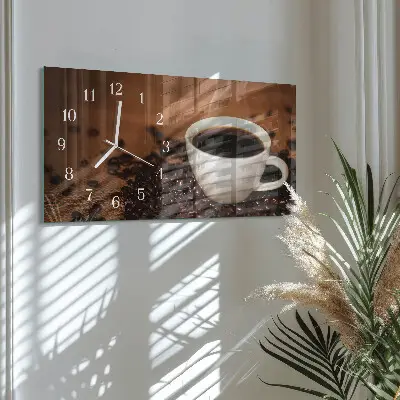 Relógio horizontal infusão de café quente