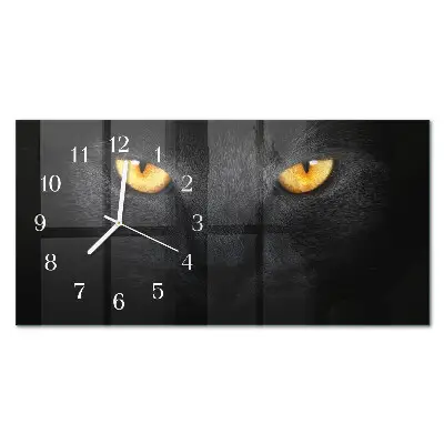 Relógio de vidro retangular Gato
