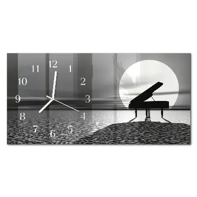 Relógio de vidro retangular Piano de gabinete